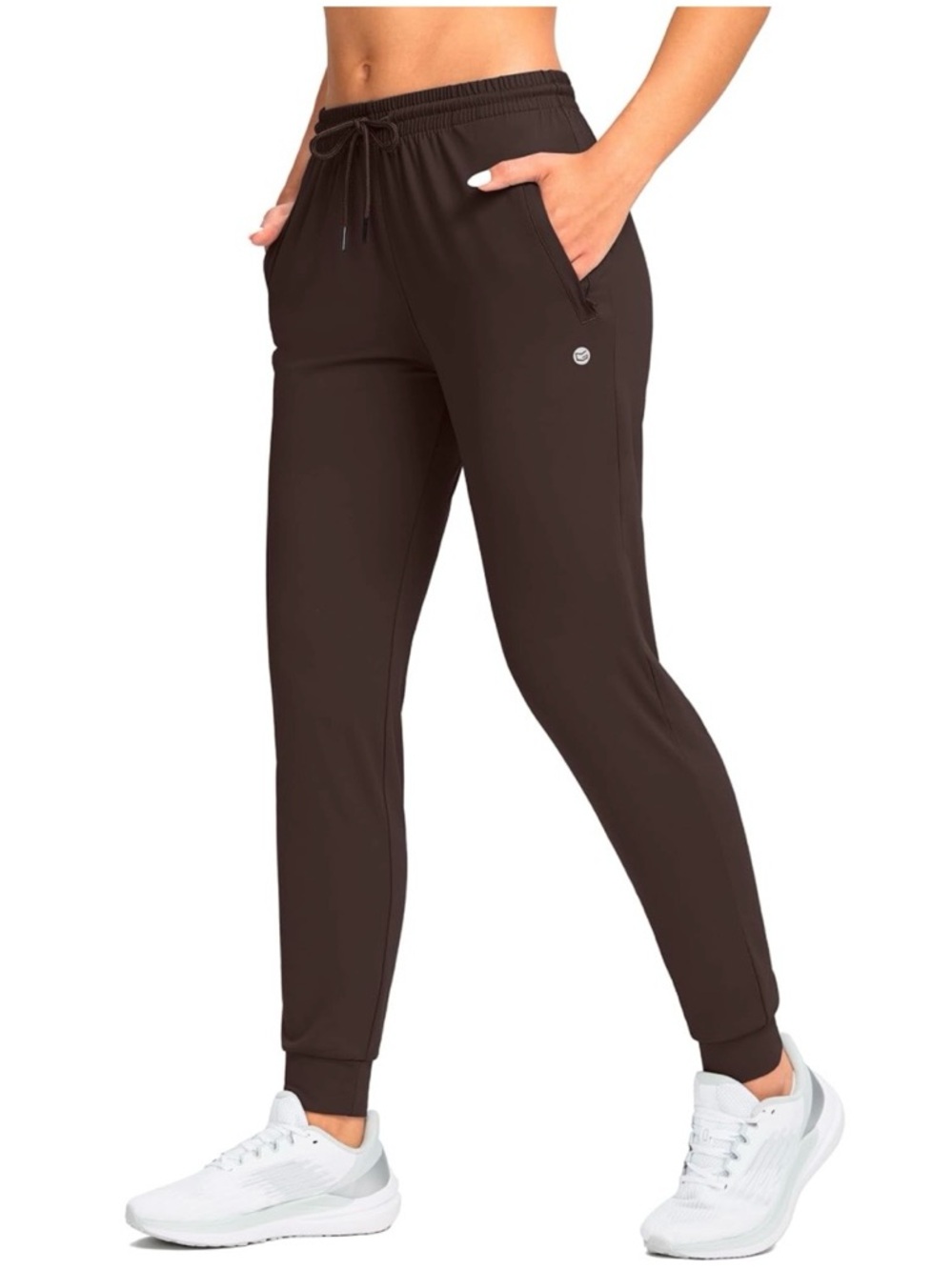 Women's Drawstring Jogger Pants in Dark Brown